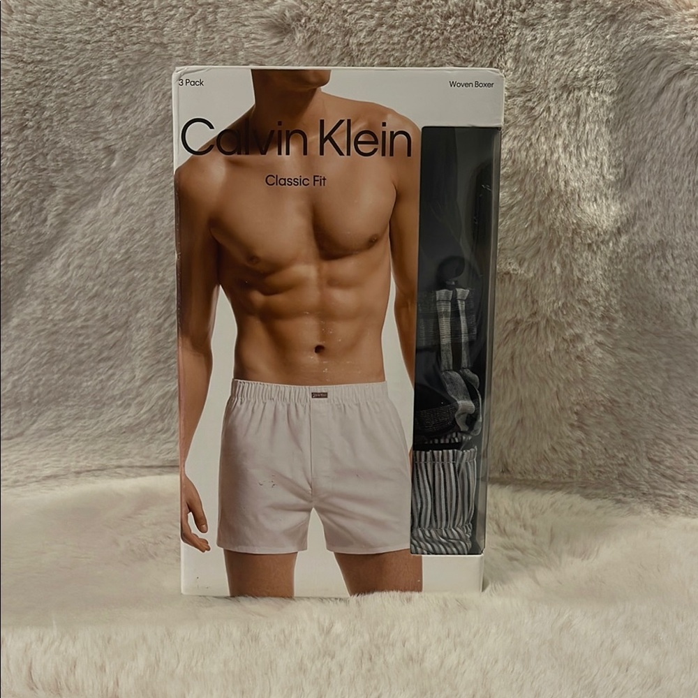 Calvin Klein Men's Classic Fit Boxers - Woven Boxer 3 Pack (XL)
